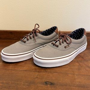 Vans Off The Wall Era 59 (T&L) Frost Gray/Plus Canvas Brown Leather SIZE 8m 9.5w